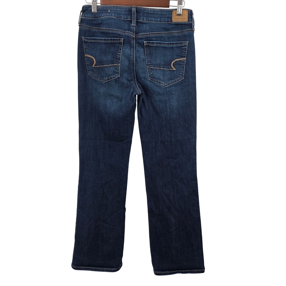 American Eagle Denim Jeans Womens Size 6 Dark Wash Super Stretch Bootcut‎ - Picture 5 of 7